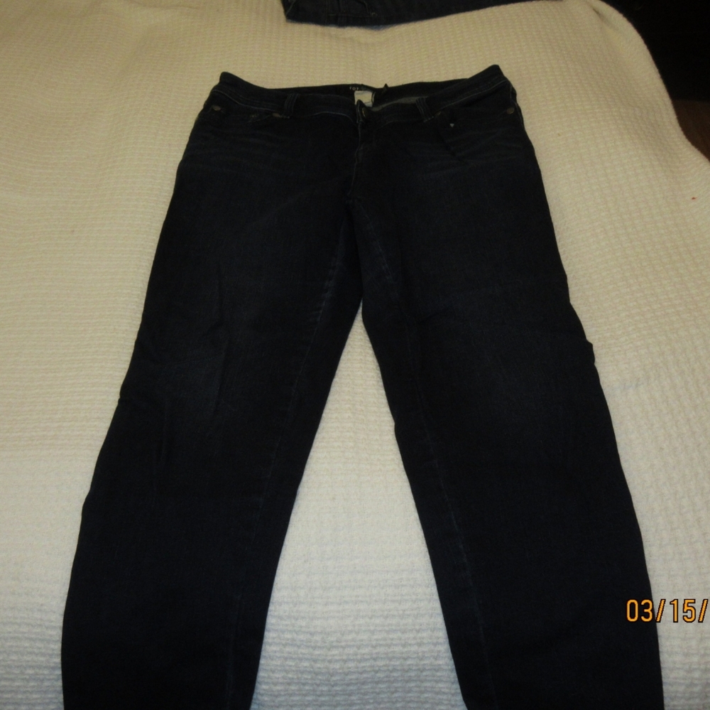 Dark denim straight leg jeans